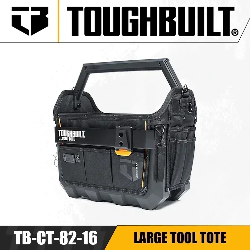 TOUGHBUILT TB-CT-82-12/TB-CT-82-16 Medium/Large Tool Tote Oxford Cloth Waterproof Hard Bottom Tool Box Portable Storage Bag