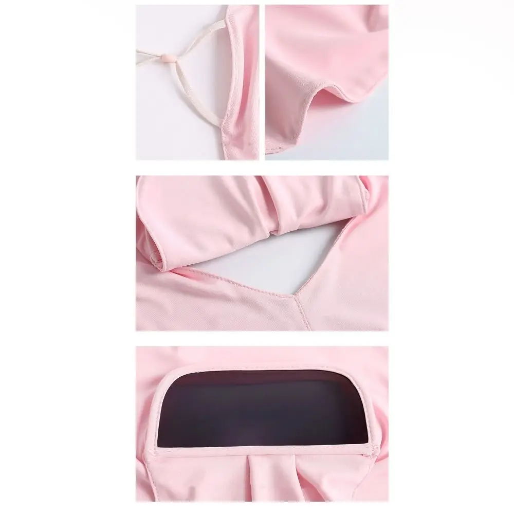 Dünner Sonnenschutz-Gesichtsschal, Eisseidenmaske, Sommer, einfarbig, Sonnenschutzmaske, Gesichtsmaske, Sonnenschutz-Schleier, Gesichtsbedeckung für Damen/Mädchen