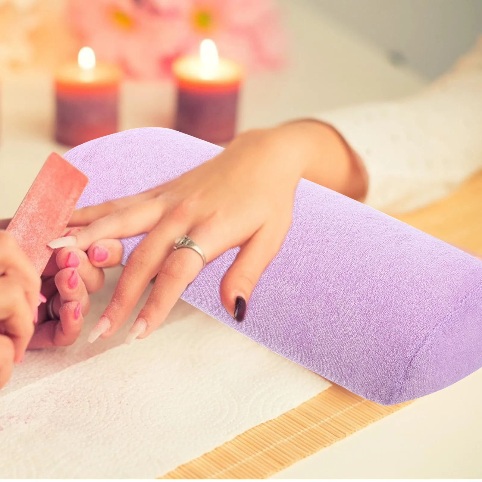 Pillow Hand Cushion for Nails Tech Ergonomic Rest Arm Purple Armrest Manicure Wrist