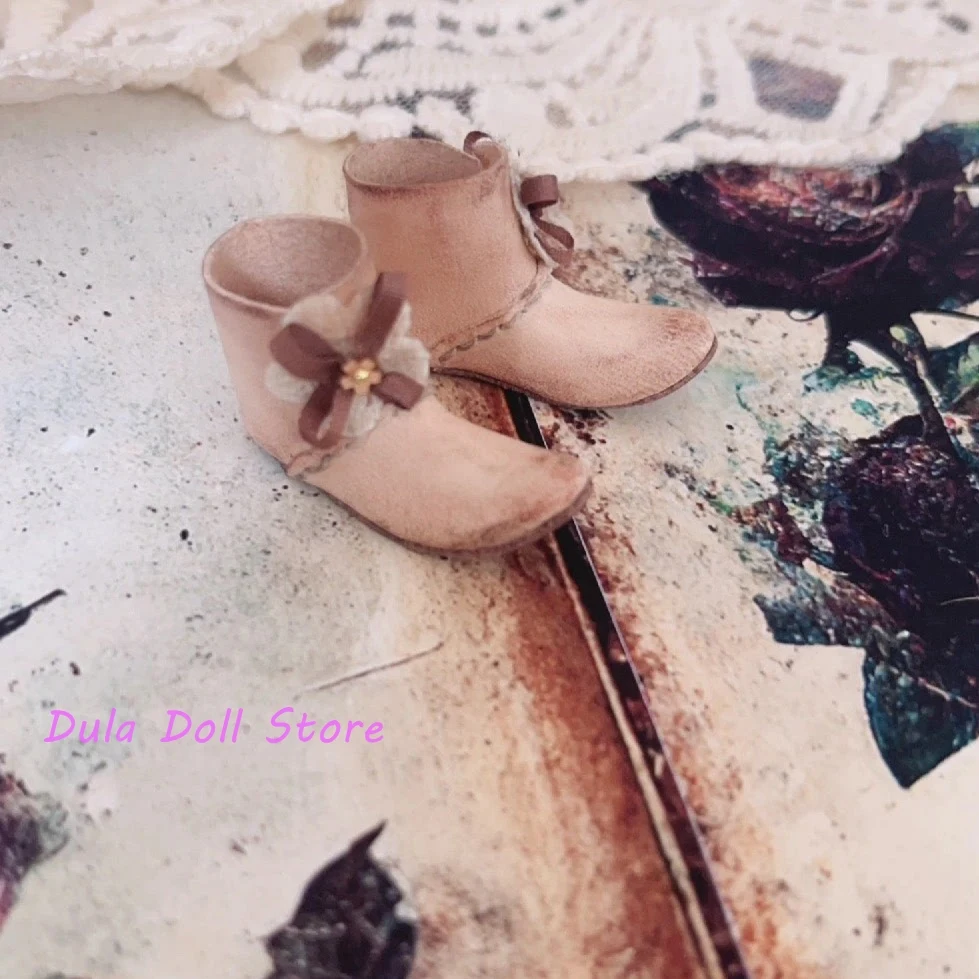 デュラ人形手作りヴィンテージ花柄マルチカラー人形ハーフブーツスクエアトゥブライス Landoudou Landazz ob24 ob22 bjd 人形