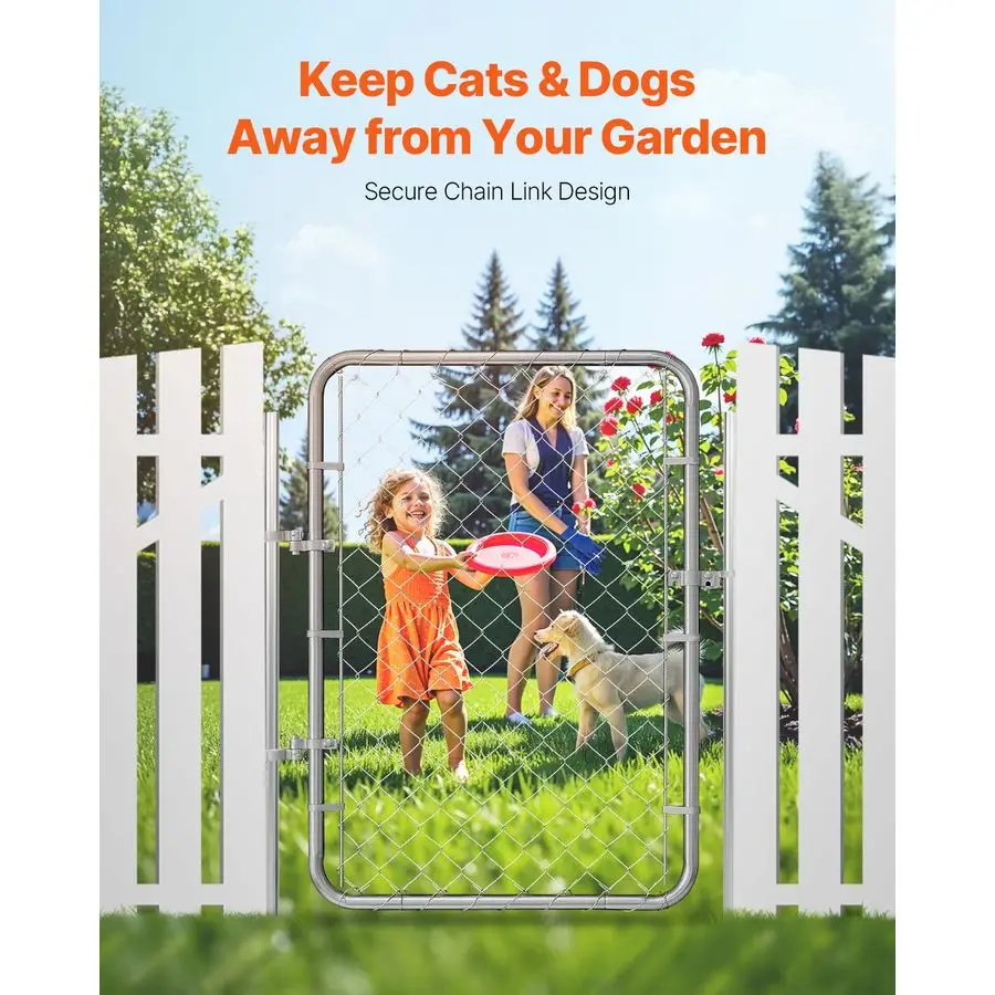 

Ворота для забора из сетки-рабицы, 32 x 46 дюймов, регулируемая панель для забора из сетки-рабицы, подходит для отверстия в садовом заборе размером 24 фута (Ш) x 4 фута (В), устойчивые к ржавчине.