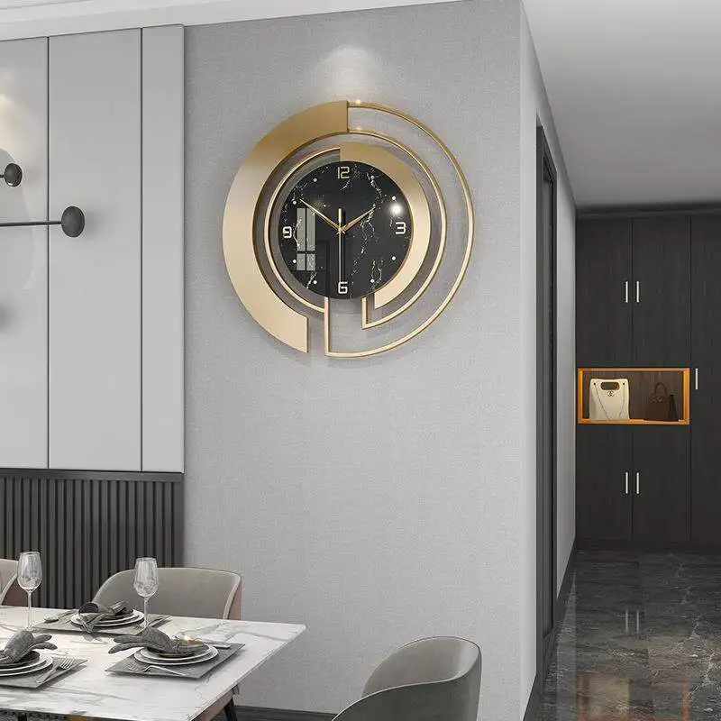 Clocks Wall Home Decor Living Room Light Luxury Modern Fashion Entrance Creative Wall Clocks Nordic Fashion Metal Wall Clock
