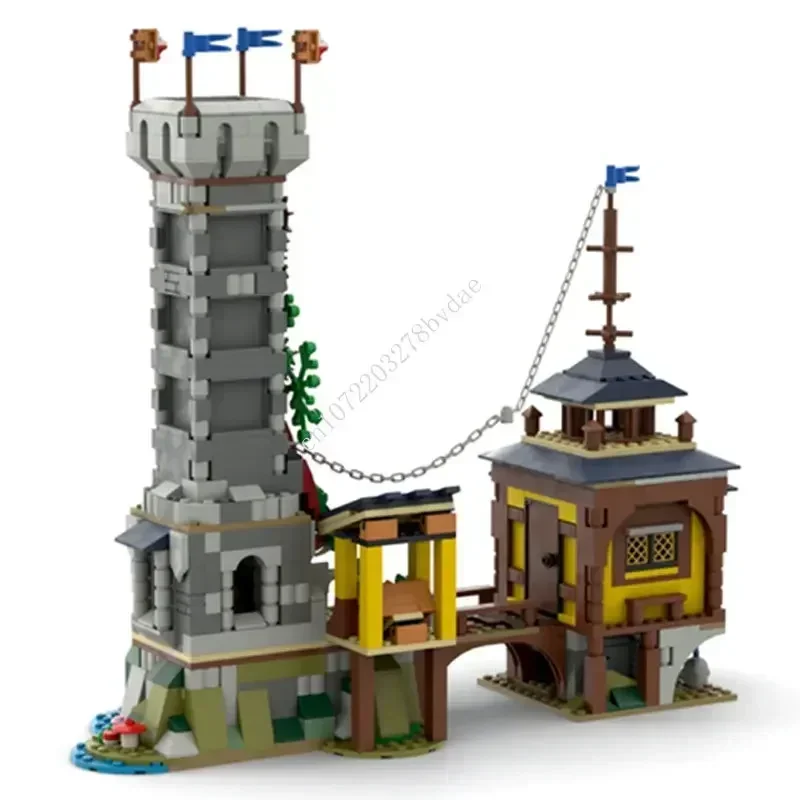 Bloques de construcción Moc de 1035 Uds., modelo de Castillo, fortaleza, ladrillos técnicos, montaje DIY, juguete de construcción para niños, regalo de vacaciones