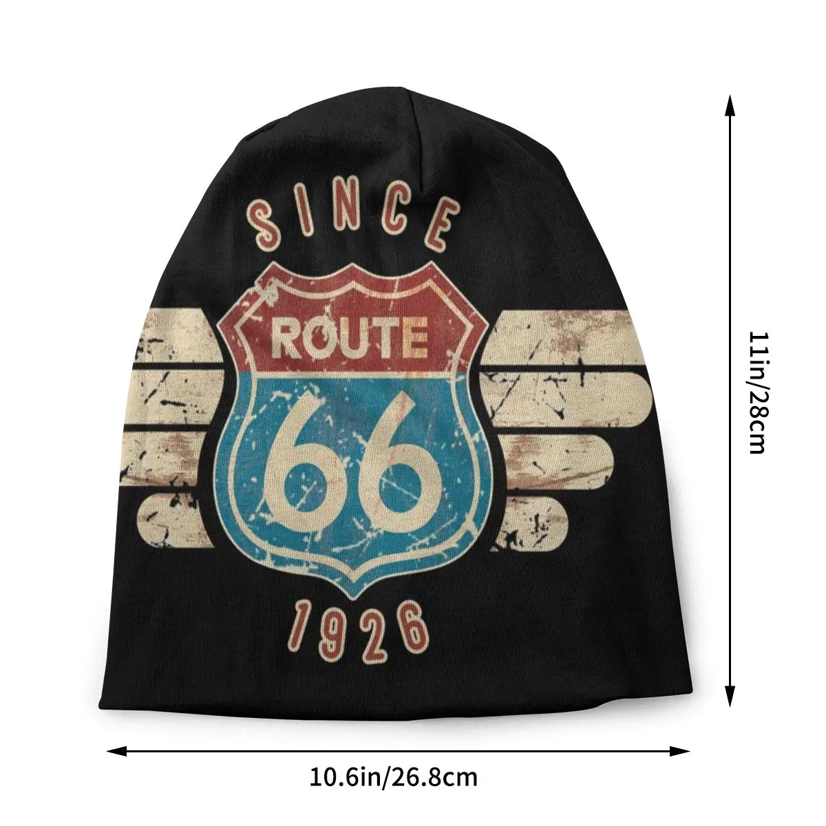 Route 66 Sign Since 1926 Bonnet Beanie Knitted Hat Men Women Hip Hop Unisex The Mother Road Warm Winter Skullies Beanies Caps