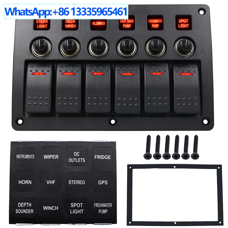 

WUPP Yacht Steamer Automobile Universal Retrofit Switch Combination Panel Six-position Cab Accessories 12-24v Universal