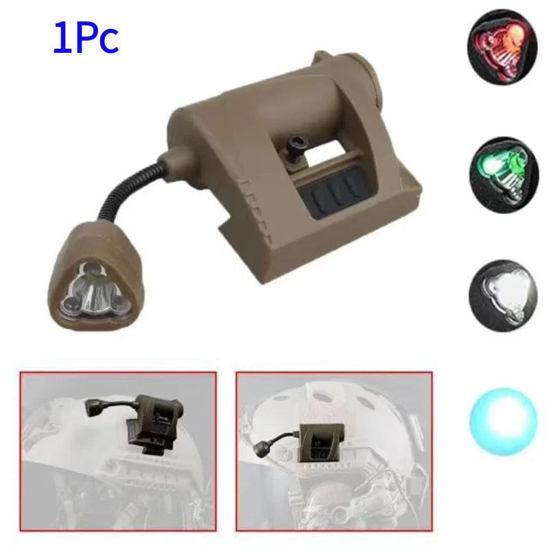 1Pc 3-Modes LED Flashlight: Tactical Helmet Light For Outdoor Night Lighting – Laser Hunting, Military, Cycling, Fishing