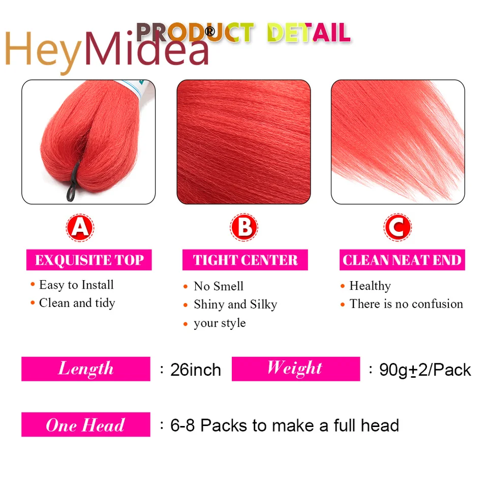 26 pulgadas trenzas fáciles sintéticas coloridas preestiradas jumbo ombre yaki largo lacio 3