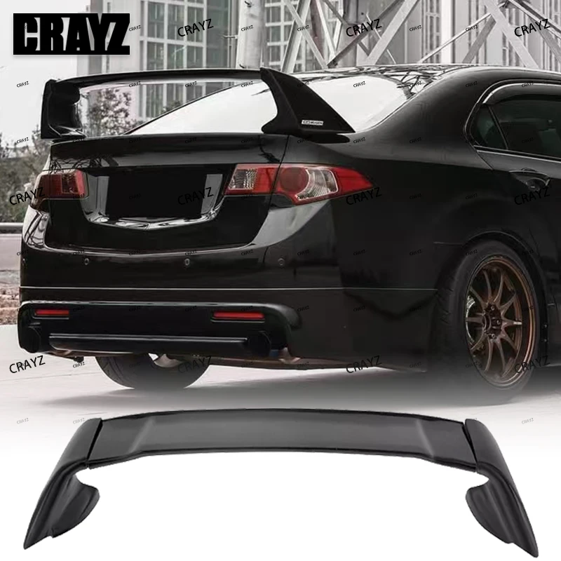 For Honda Acura TSX Sedan Accord 2009 2010 2011 2012 2013 2014 MUGEN Style High Quality ABS Plastic Unpainted Rear Spoiler view 5