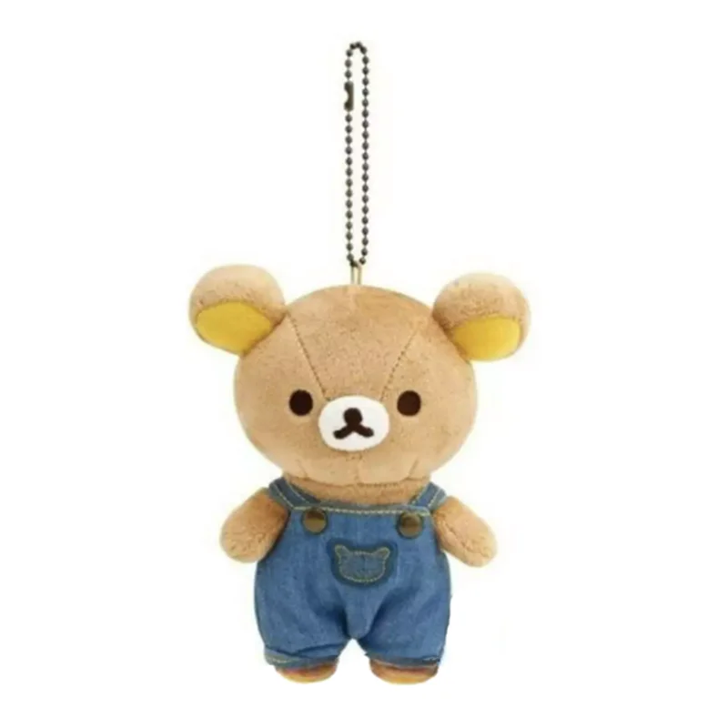 Neue süße rilakkuma Denim Bär Plüsch Schlüssel bund Ketten kleine Pandent Kinder Stofftiere für Kinder