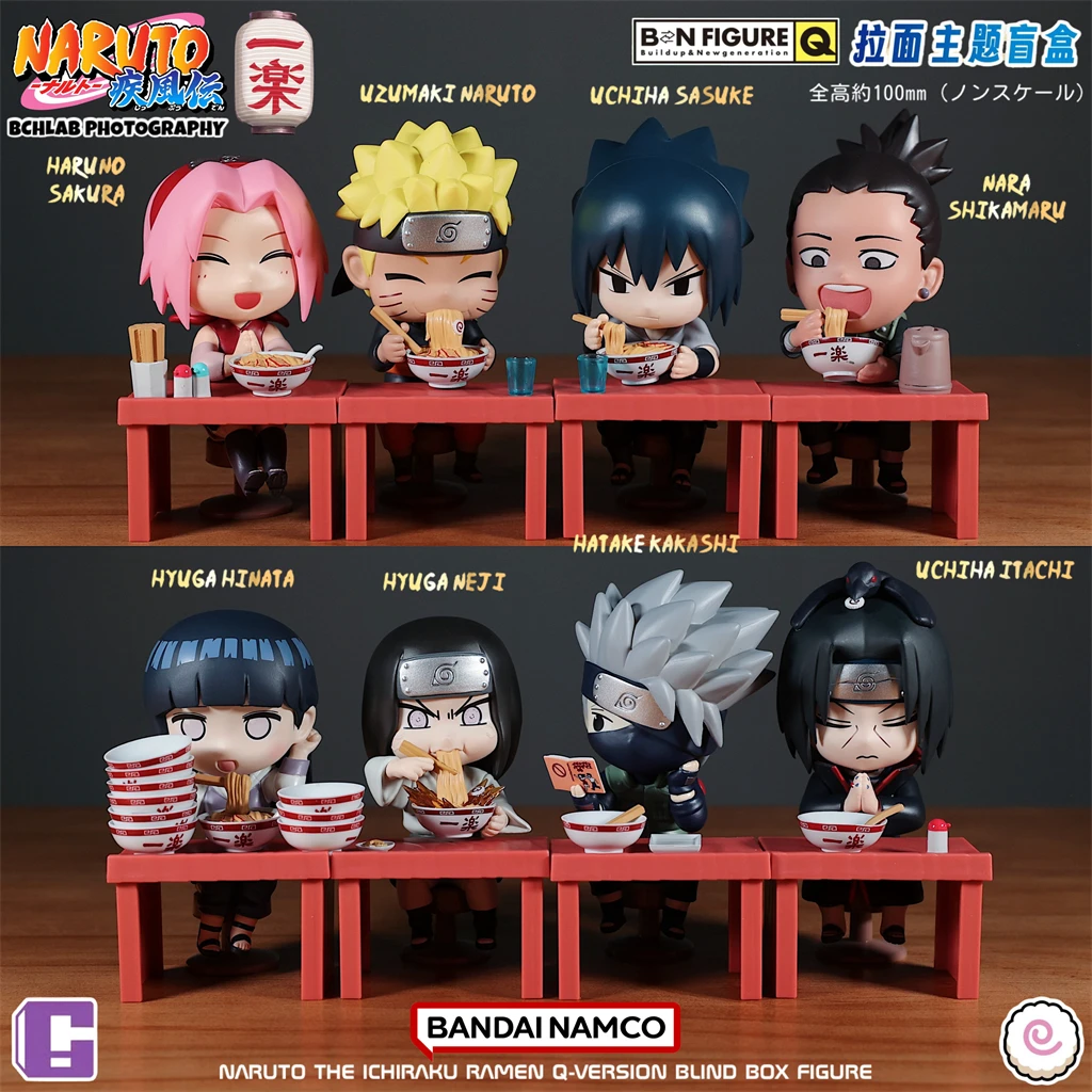 Disponibile Bandai Naruto Ramen Series Blind Box - Naruto Sasuke Itachi Chibi Figure Mini modello da collezione Set regalo anime Kawaii