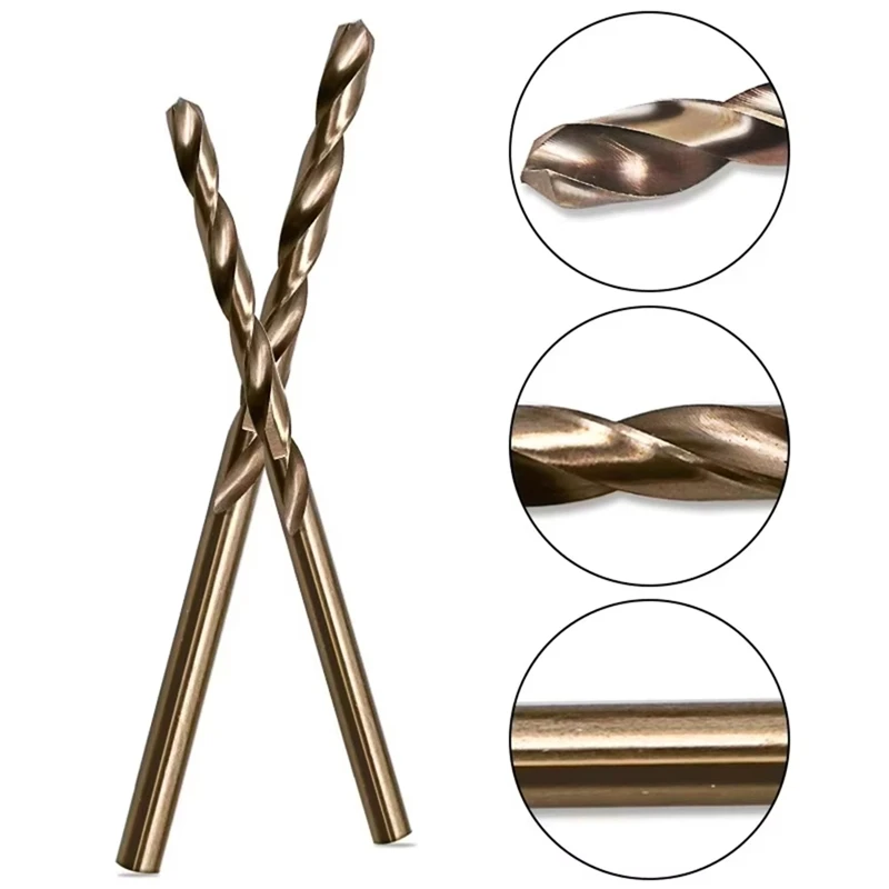 10pcs/set HSS M35 Cobalt Drill Bits 1-3mm for Metal/Stainless Steel - High-Speed Steel Cobalt Coated Drill Bits with Enhanced
