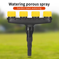 Yellow Four-Head Drip Irrigation Sprinkler Head Garden Watering Device Efficient Agricultural Supply Spray Nozzle for Plants