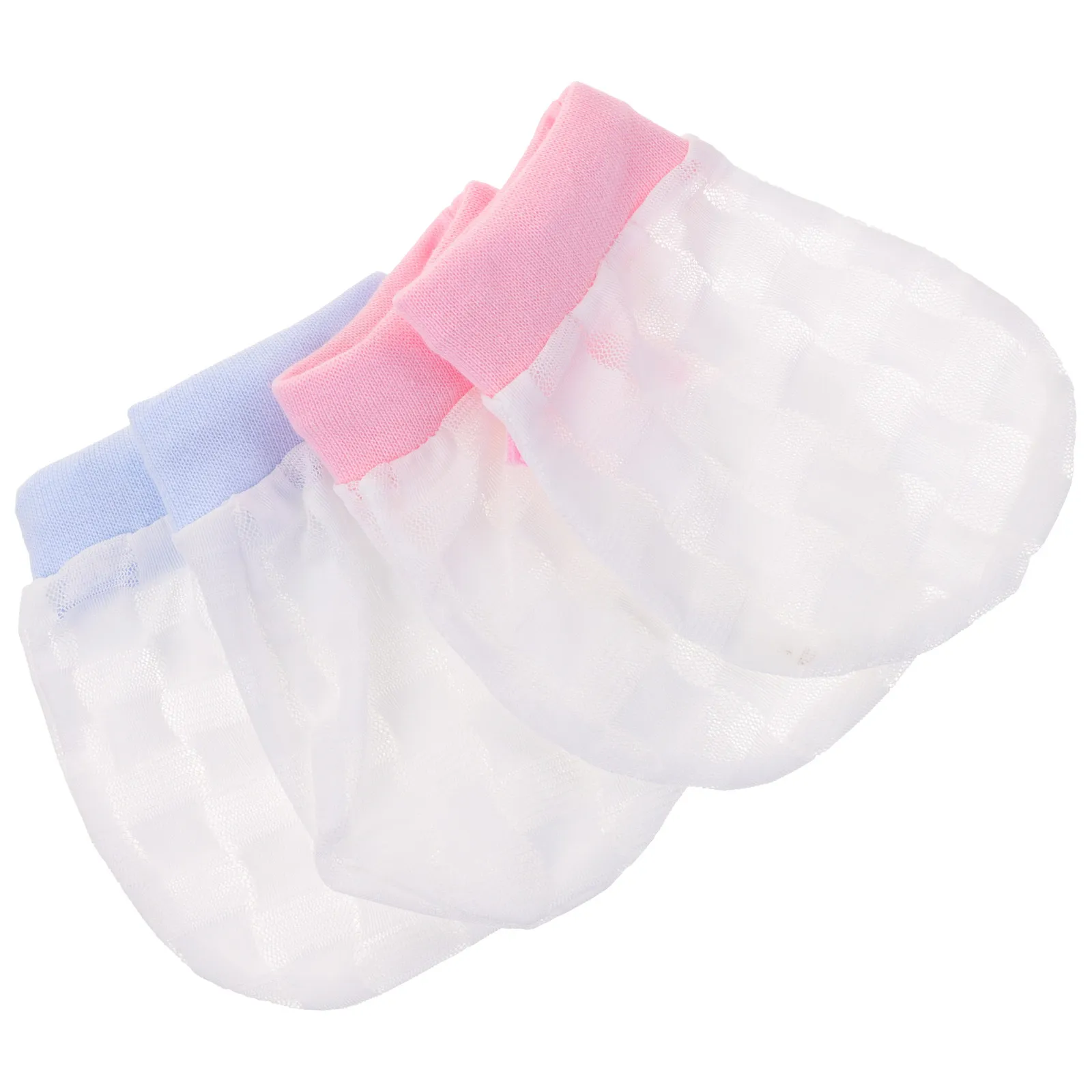 

2 пары детских варежек из ледяного шелка, мягкие дышащие перчатки для новорожденных, защита от царапин для малышей