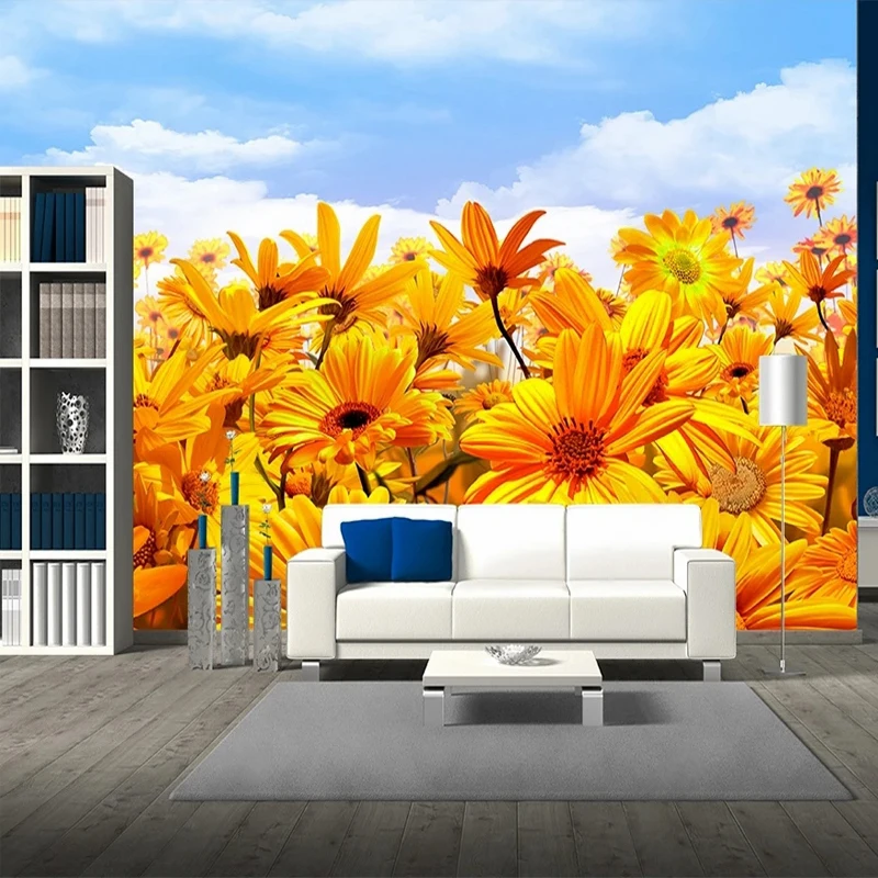 3D Wallpaper Nature Landscape Beautiful Sunflowers Photo Mural Paper Bedroom TV Background Wall Decor House Improvements