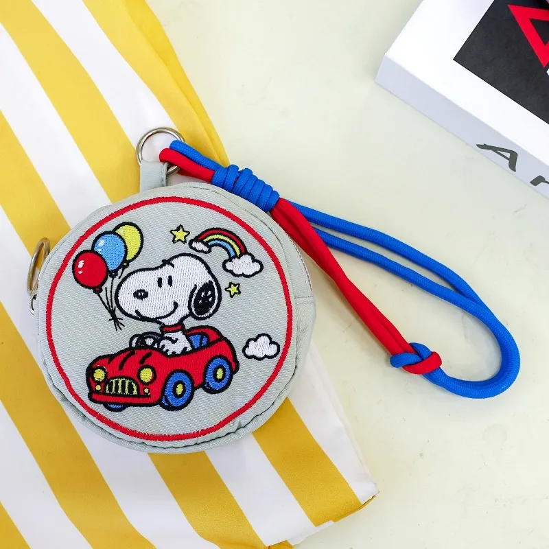 New Snoopy Kawaii Casual Embroidery Small Hanging Bag Cartoon Creative Waterproof Key Earphones Handheld Wallet Holiday Gift