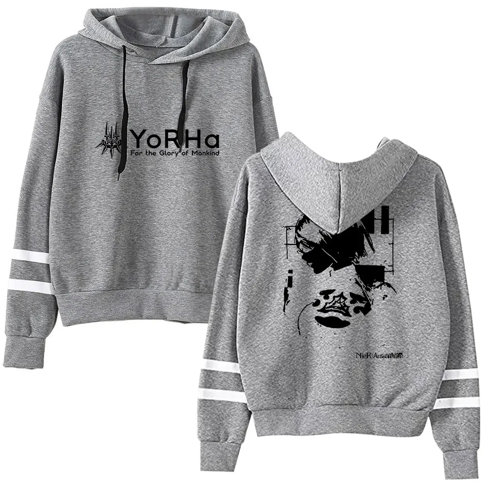 NieR Automata 2B YoRHa 빈티지 90s 풀오버 까마귀 패션 상품 까마귀 풀오버 스포츠 운동복 streetwear 운동복