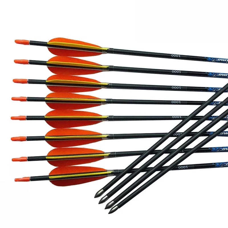 

Carbon Arrows Spine 500-1000 3inch ID4.2mm Shaft Tukey Feather Compound Recurve Bow Longbow Hunting Archery