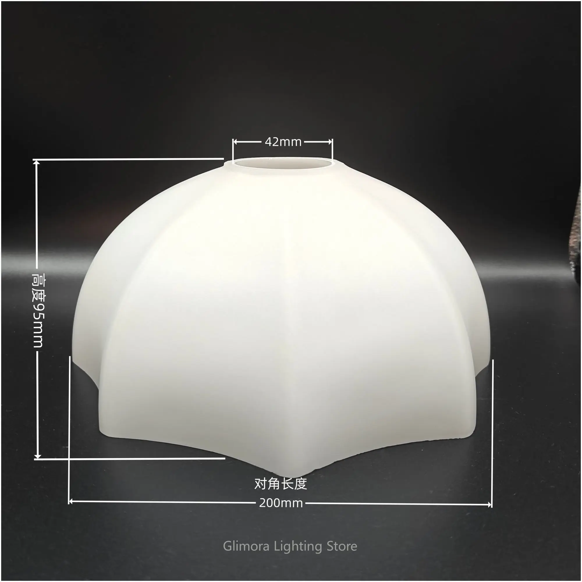 Modern Multi-Faceted Glass Lampshade for E27 Pendant Light, Warm White Variable Lighting for Living Room
