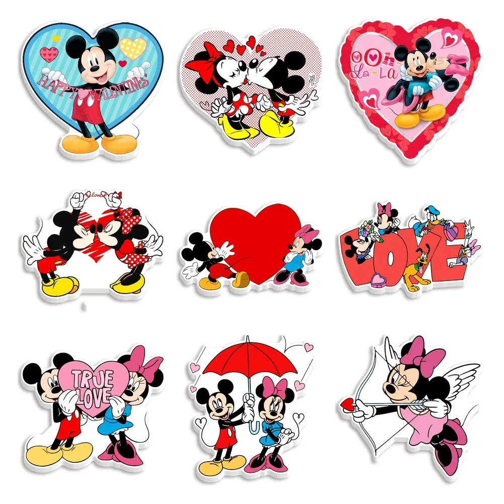 10 Pcs/lot Disney Mickey Resin Shaker Princess Stitch Valentine Series Planar Charm For Cheer Bows Materials