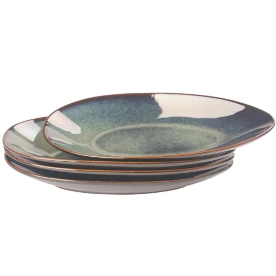 

Набор из 4 больших сервировочных блюдец для оливок, салатов и закусок, из фарфора, пригодные для мытья в посудомоечной машине