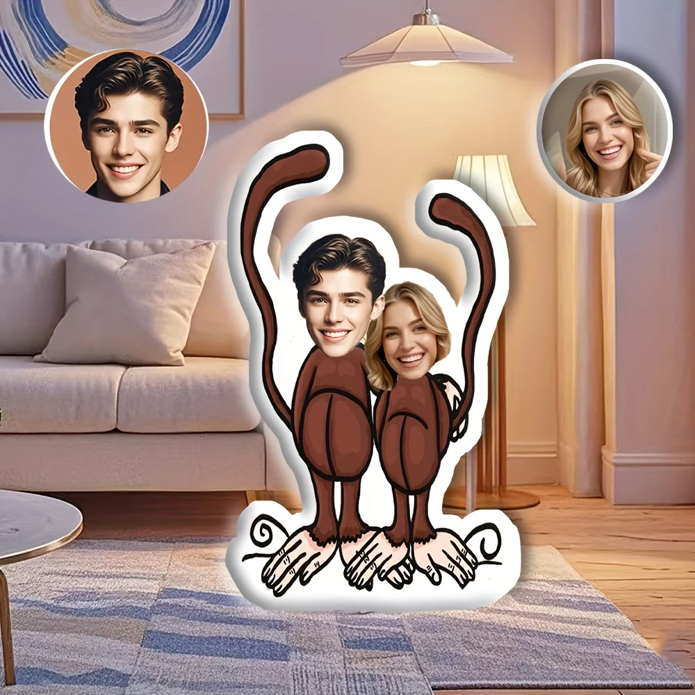 Custom Couple's Funny Surprise DIY Creative Custom Human-Shaped Pillow, Personalized Couple's Birthday and Holiday Human-Shaped
