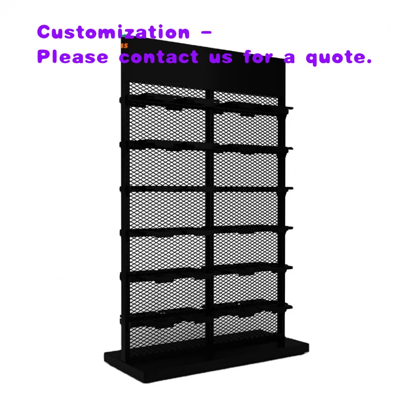 custom.Highbright High Quality Metallic Light Duty Supermarket Shoe Display Rack Pegboard Back Customizable Colors 1-Layers 12