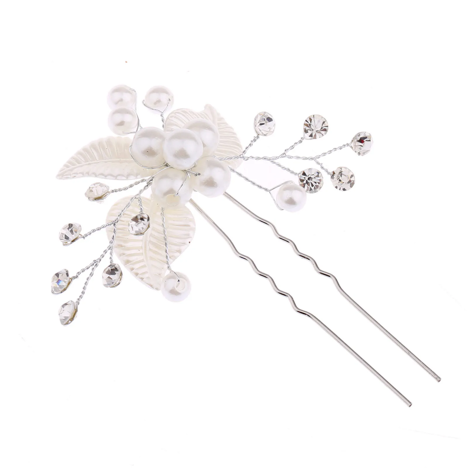 Bridal Pearl U-Shape Hairpin Stable Grip Lightweight Hair Ornament Hair Styling Tool for Birthday Stage Party Hairstyle Making