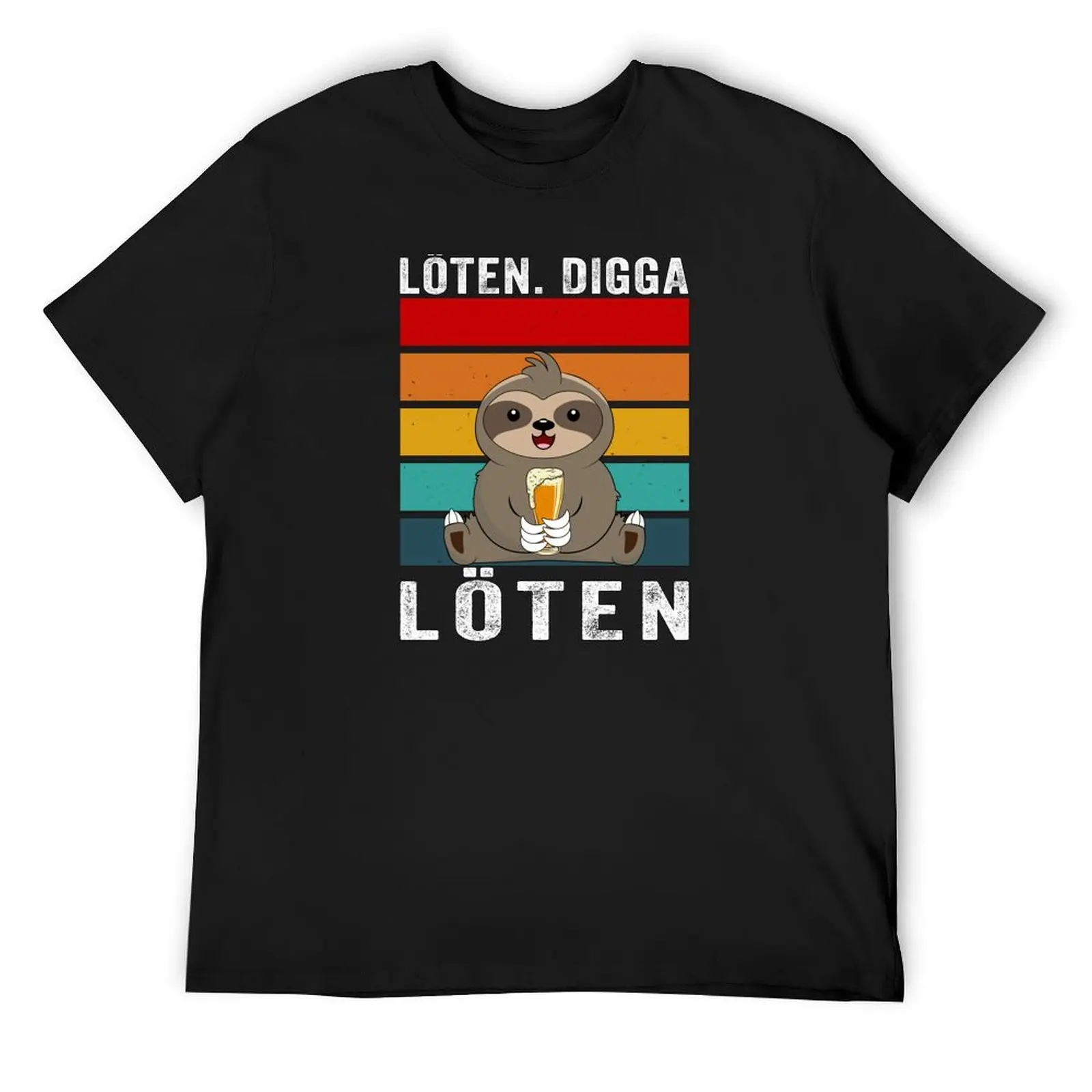 L?ten Digga Loten Faultier Bier Saufen T-Shirt customs design your own anime figures boys whites summer top anime shirts men