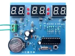 AT89C2051 Six digital clock kit singlechip 6 LED clock electronic production of bulk DIY