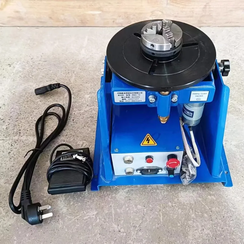 Small Welding Turntable 3 Jaw Chuck Mini Welding Positioner 10kg-30kg Load Capacity 20W/40W/120W Motor Power 180-320mm Workbench