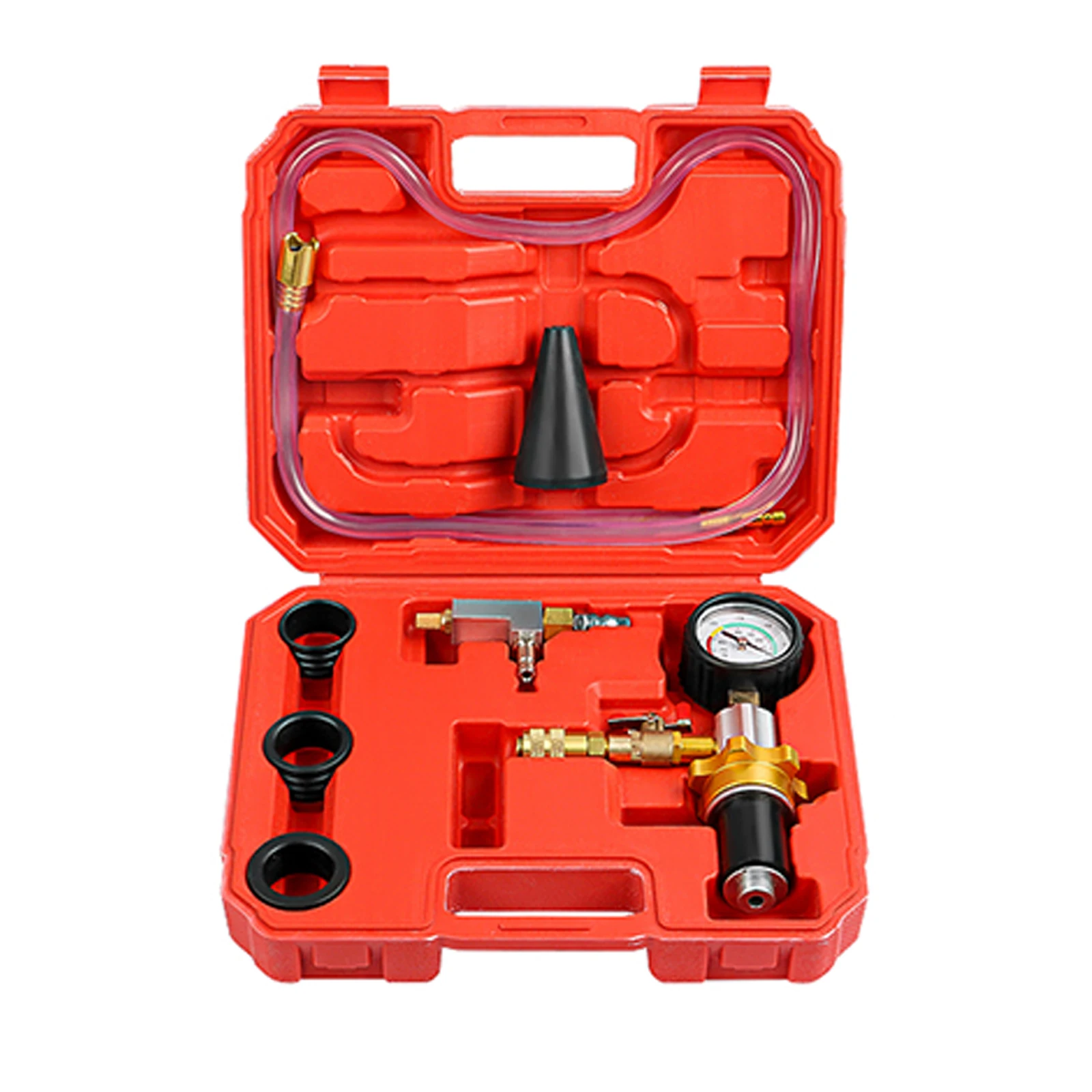 

Automotive Radiator Antifreeze Replacement Tool, Universal Vacuum Coolant System Filler Pressure Gauge Leak Detector