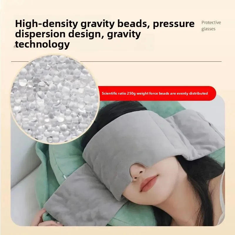 Maska do spania z obciążeniem grawitacyjnym łagodząca zmęczenie oczu dzięki naukowemu rozłożeniu nacisku, idealna do domu, podróży i pielęgnacji oczu.