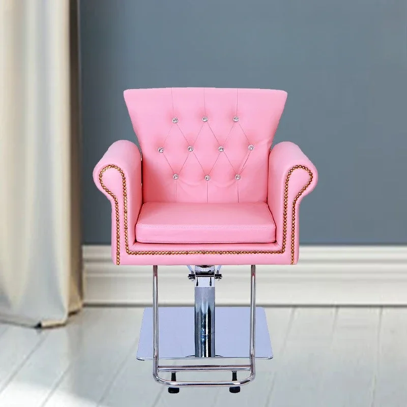 Portable Pink Braiding Barber Chair For Hair Salon Chair Swivel Armchair Sillon Barberia Sedia Con Ruote Beauty Salon Furniture