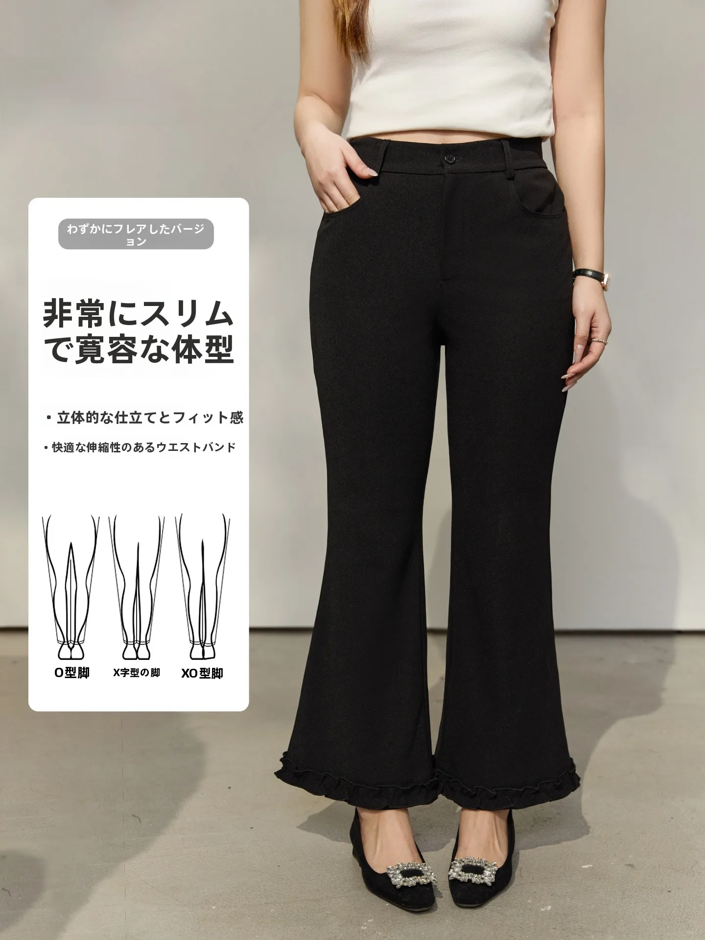 

Модные женские повседневные брюки больших размеров с кружевной отделкой, расклешенные, с высокой талией, прямого кроя, в корейском стиле, весенние