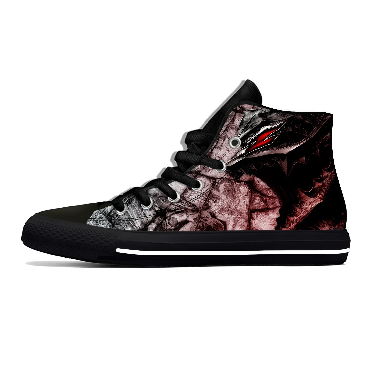 

Anime Manga Cartoon Berserk Guts Black Swordsman Casual Cloth Shoes High Top Lightweight Breathable 3D Print Men Women Sneakers