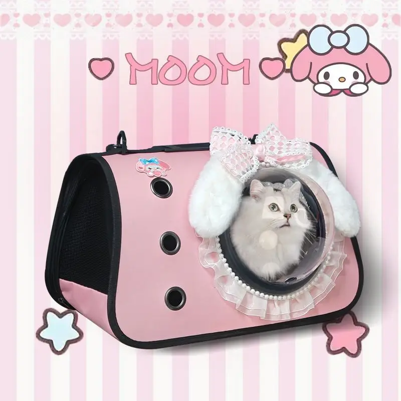 

Sanrio My Melody cartoon cute pet cat outing bag creative Kawaii shoulder capsule breathable pet backpack gift wholesale
