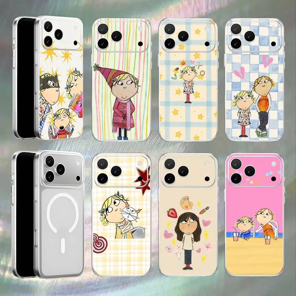 

C-Charlie and L-Lola Phone Case For iPhone 17,16,15,14,13,12,11,Pro,Max,Plus,E,Air,Mini Magnetic Frosted Clear
