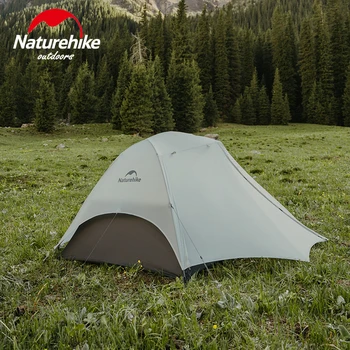 네이처하이크 스타 UL 야외 텐트, 2 인용, 15D 실리콘 원단, 이중 레이어 캠핑 텐트, 초경량 가족 하이킹 여행 해변 텐트