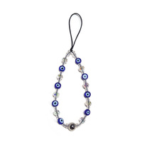 HERLOOK Evil Eye Phone Charm Y2K Accessories Clear Beads Chain for Phone Keychain Short Mini Straps Telephone Lanyard