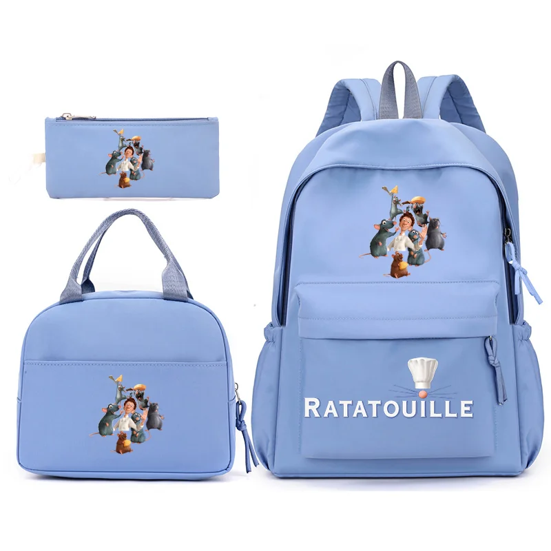 

3pcs Disney Ratatouille Backpack with Lunch Bag for Women Student Teenagers School Bags Comfortable Travel Sets