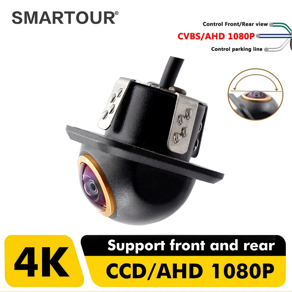 

Smartour AHD 1080P Golden Len Car Rear View Camera Night Vision CCD Auto Backup Monitor 180 Degree Reversing Auto Parking Camera