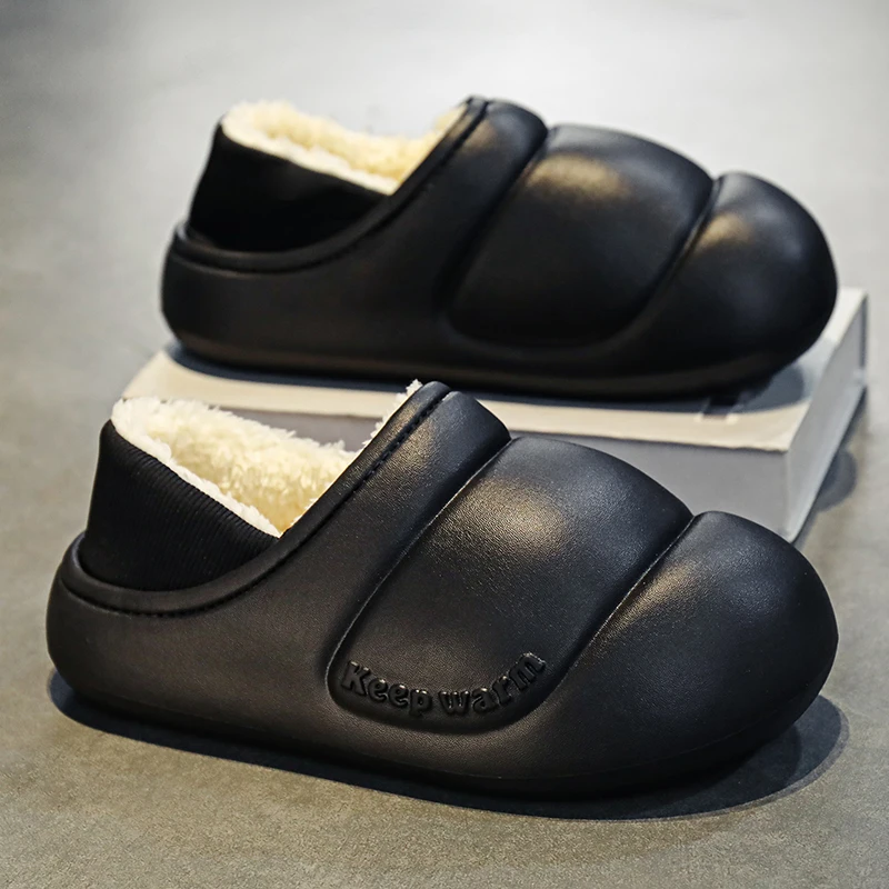 Hausschuhe Haus Indoor Baumwolle Slip-On runde Zehen wasserdicht flach bequem das neue plus Samt beliebte Modell warm trendy