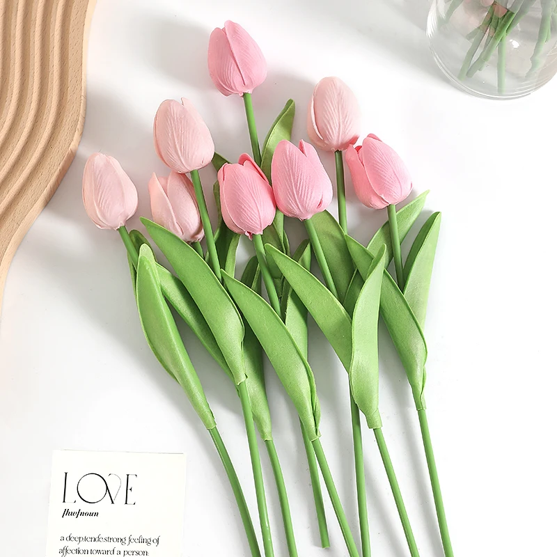 10Pcs Tulip Artificial Flowers Real Touch Bouquet Fake Flowers for Home Bedroom Decor Garden Wedding Decoration Vase Accessories