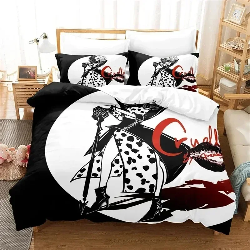 Cruella 3D NEW Duvet Cover Pillowcase Bedding Set Adult Boy Girl Bedroom Decoration Children Single Double Large