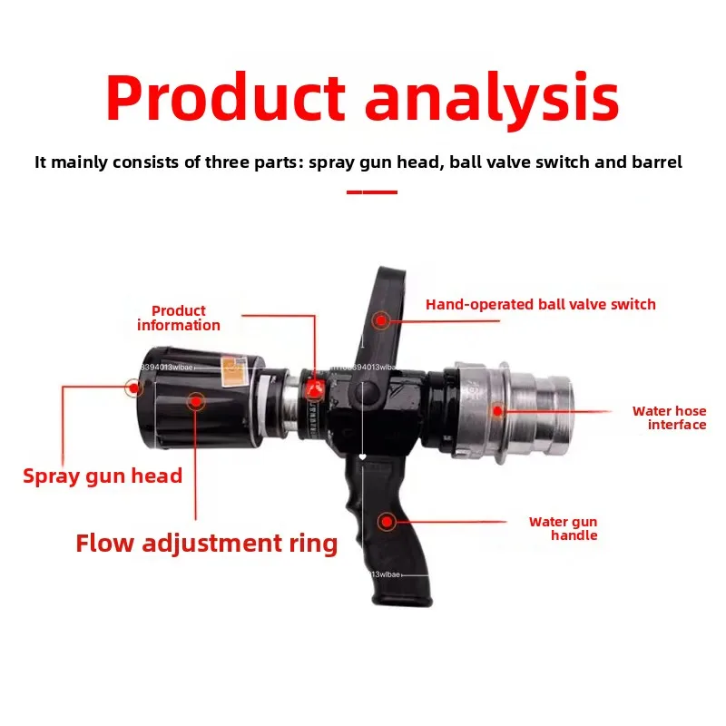 Multi-functional Water Gun Head Adjustable Direct Current Spray Water Gun Without Recoil QLD6.0
