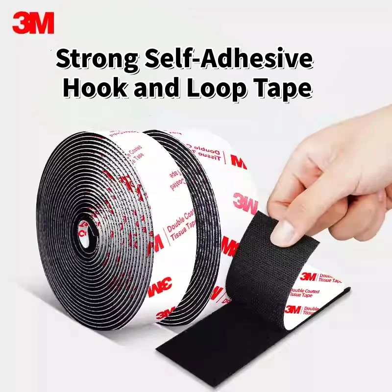 3M Authorized Hook Loop Tape Heavy Duty Self-Adhesive for Curtains/Screens | Super Strong Bond Dual-Sided Fastener Tape