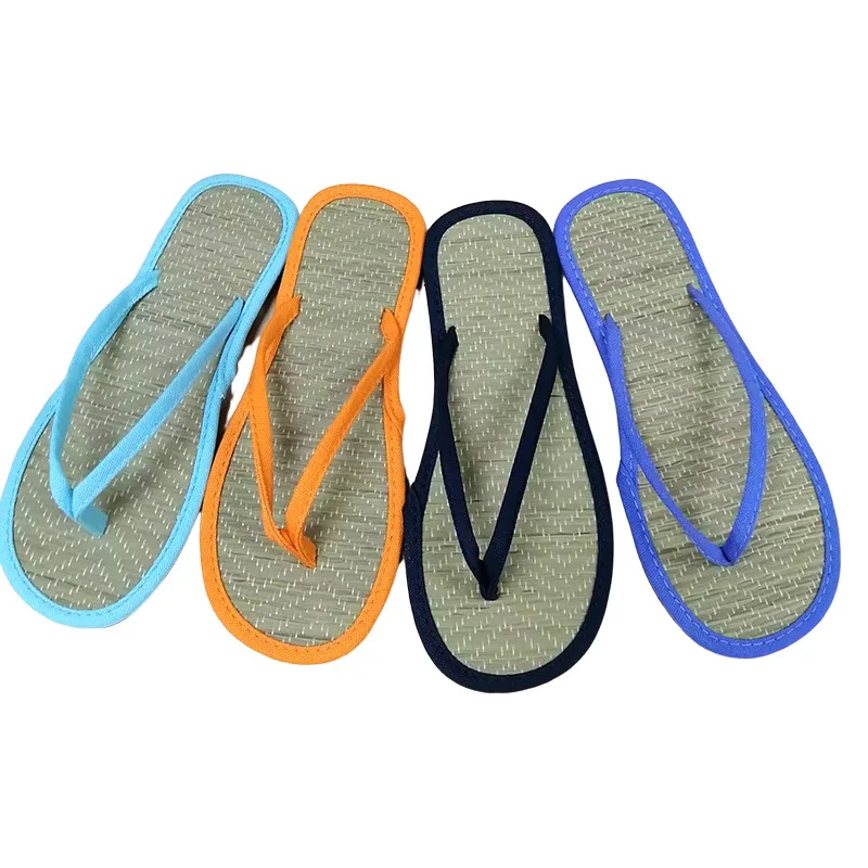 Women Flat Flip-flops Slippers Comfortable Non-slip Sandals Bamboo Rattan Flip Flop Home Bathroom Fashion Slippers Zapatos