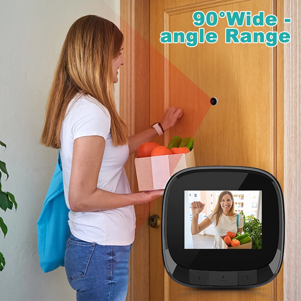 Home Surveillance Outdoor Doorbell LCD Digital Doorbell 90° Door Eye Doorbell Camera Viewer Electronic Peephole Viewer Doorbell