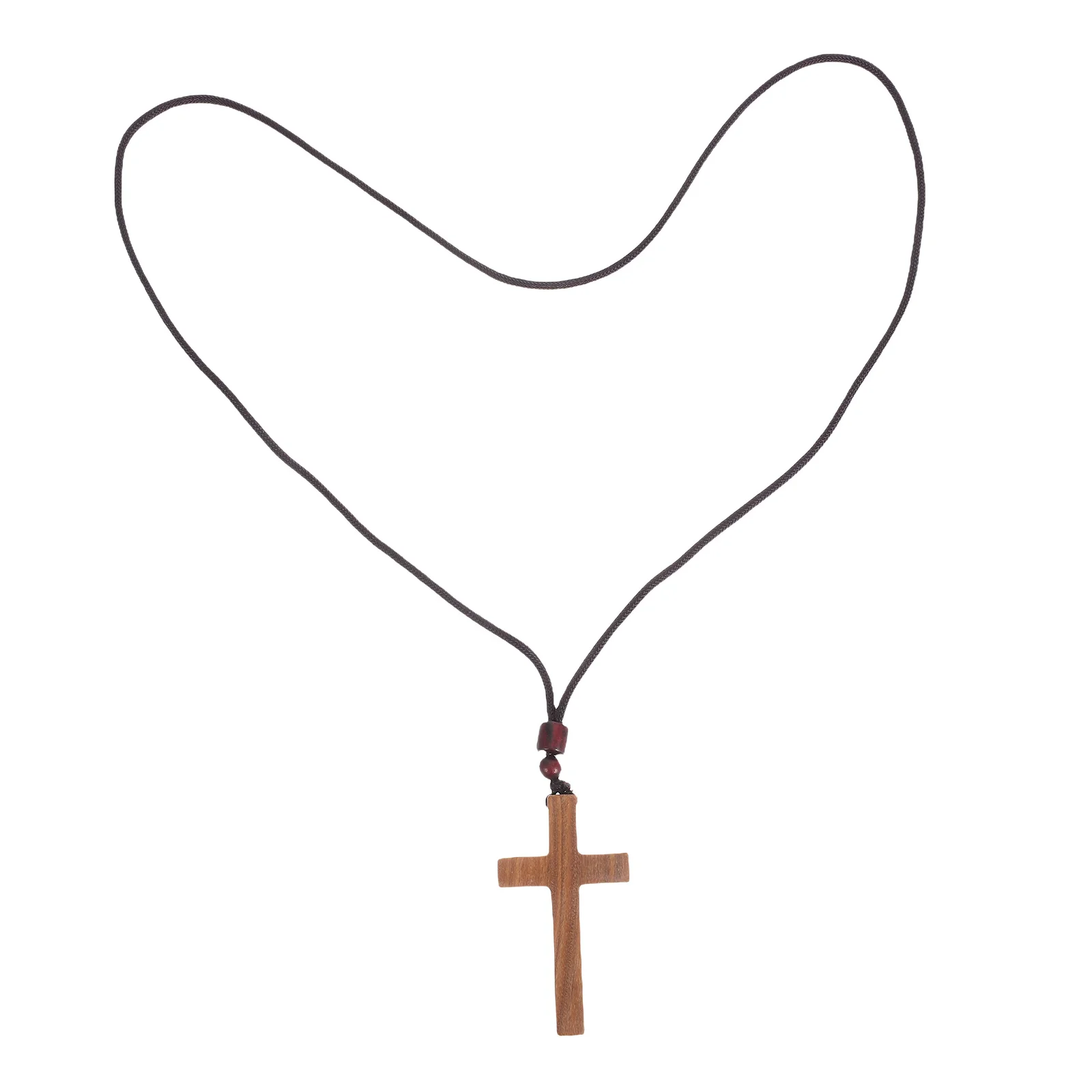 

Natural Wooden Cross Pendant for Car Rearview Mirror Handcrafted Vintage Wood Cross Charm Auto Hanging Decoration Spiritual