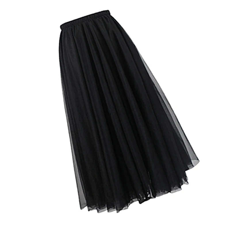 Women Elastic Waist Ballet Long Wrap Skirt Layered Dance Over Scarf for Leotards